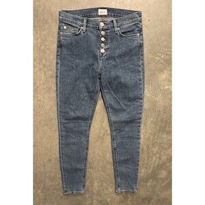 Hudson Blair Super Skinny Mid Rise Jeans in Medium Wash Denim Womens 27 x 28